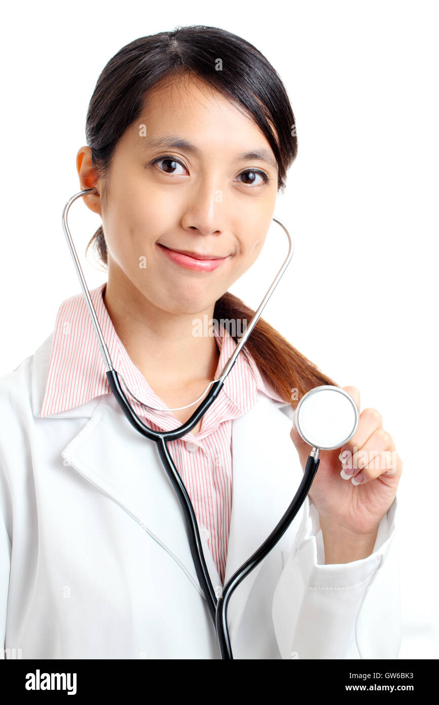 Asian medical doctor holding stethoscope Stock Photo Alamy