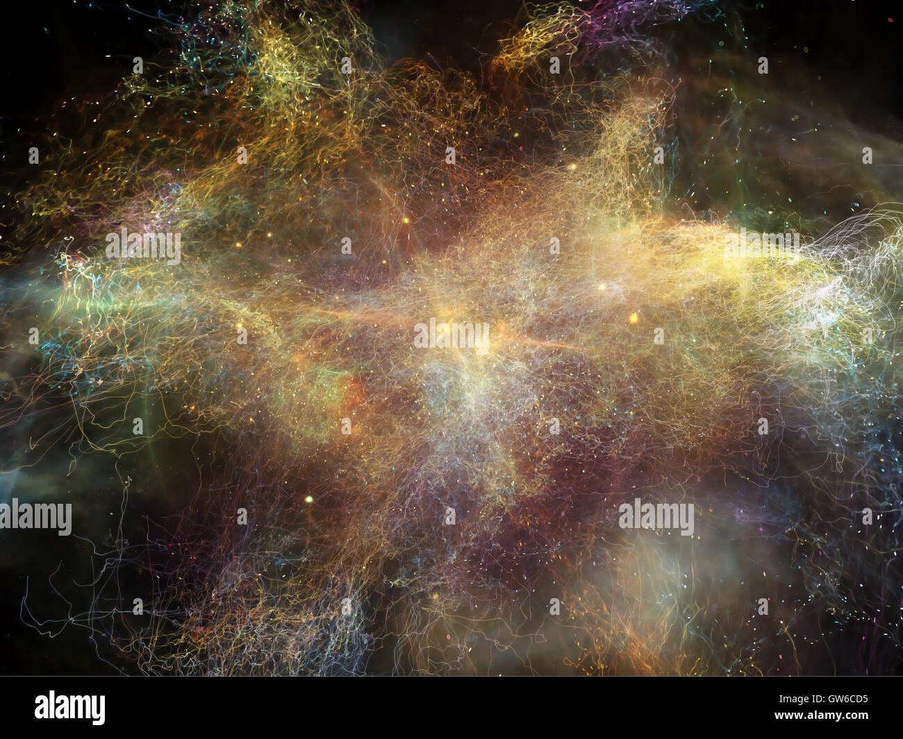 Unfolding of Fractal Nebulae Stock Photo