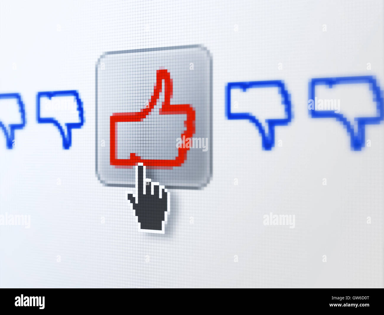 Social media concept: Like, Unlike on digital computer screen Stock ...