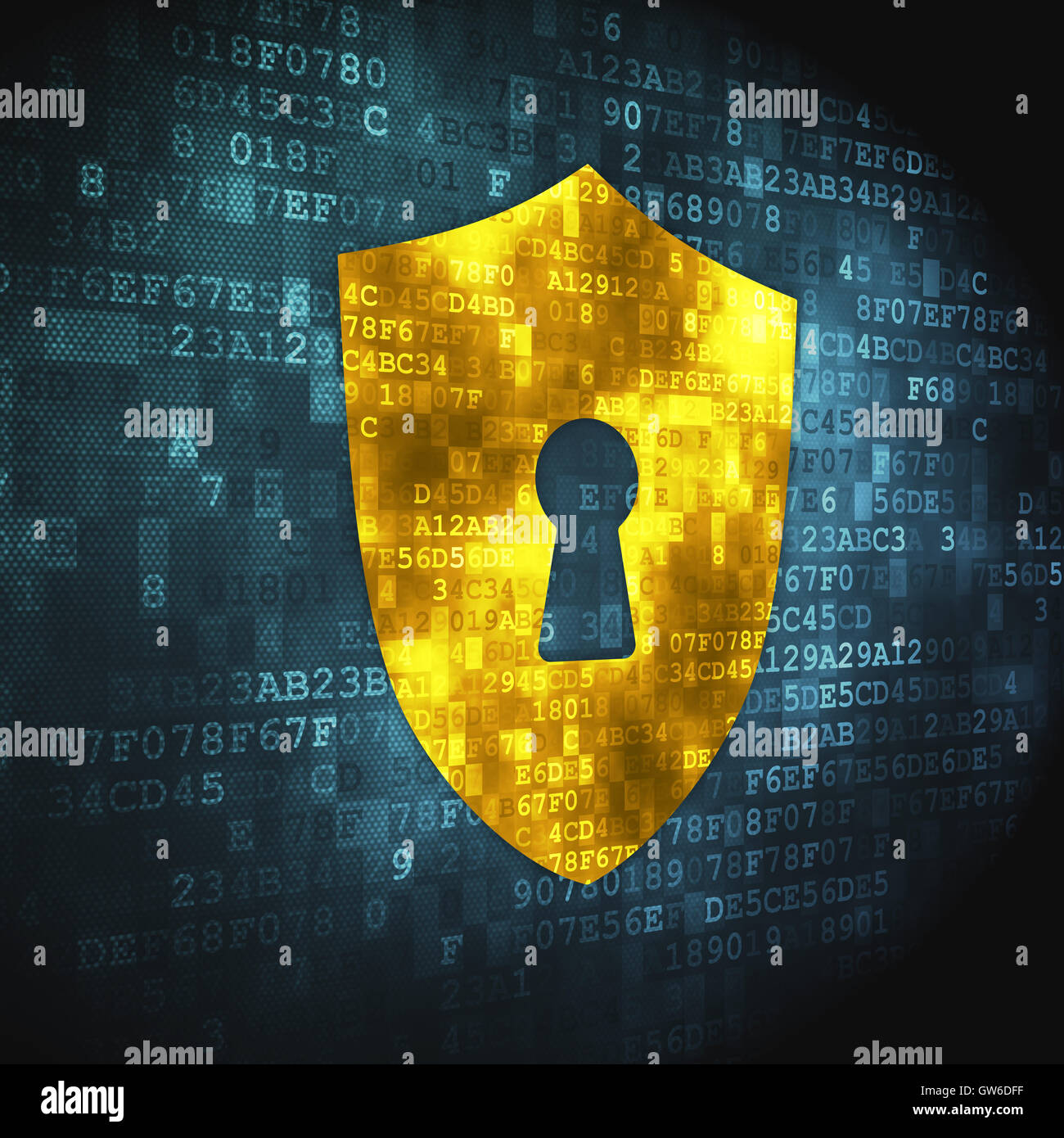 Privacy concept: Shield With Keyhole on digital background Stock Photo ...
