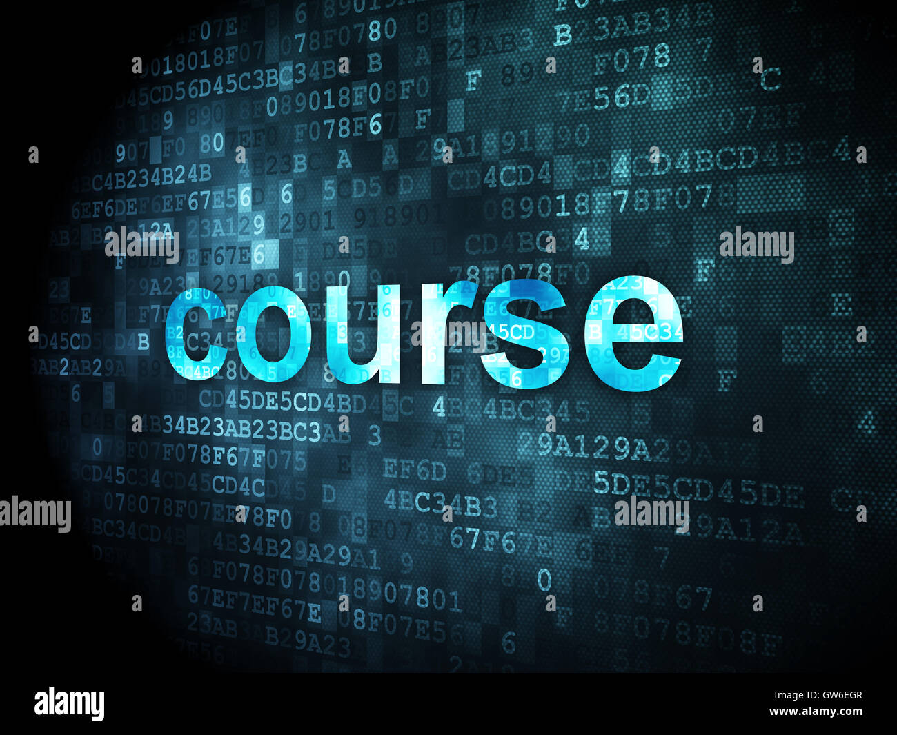 Education concept: course on digital background Stock Photo - Alamy