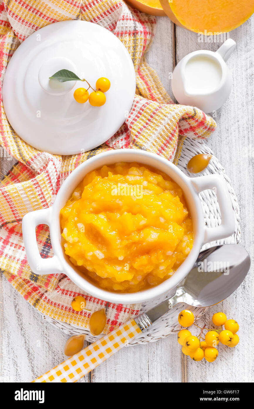 Pumpkin puree Stock Photo