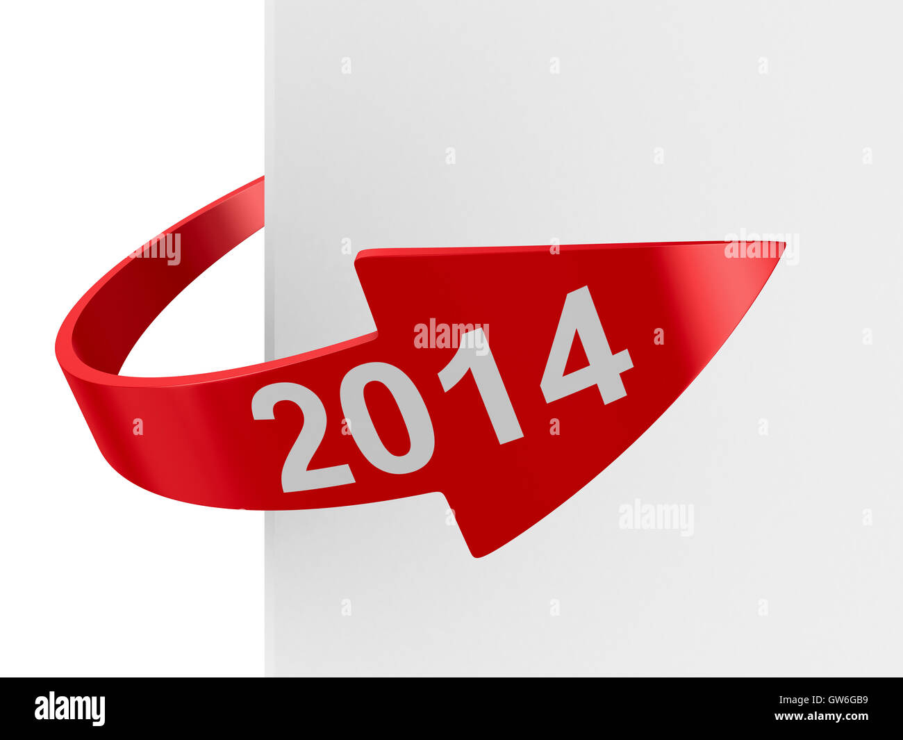 red arrow on white background. Isolated 3D image Stock Photo - Alamy