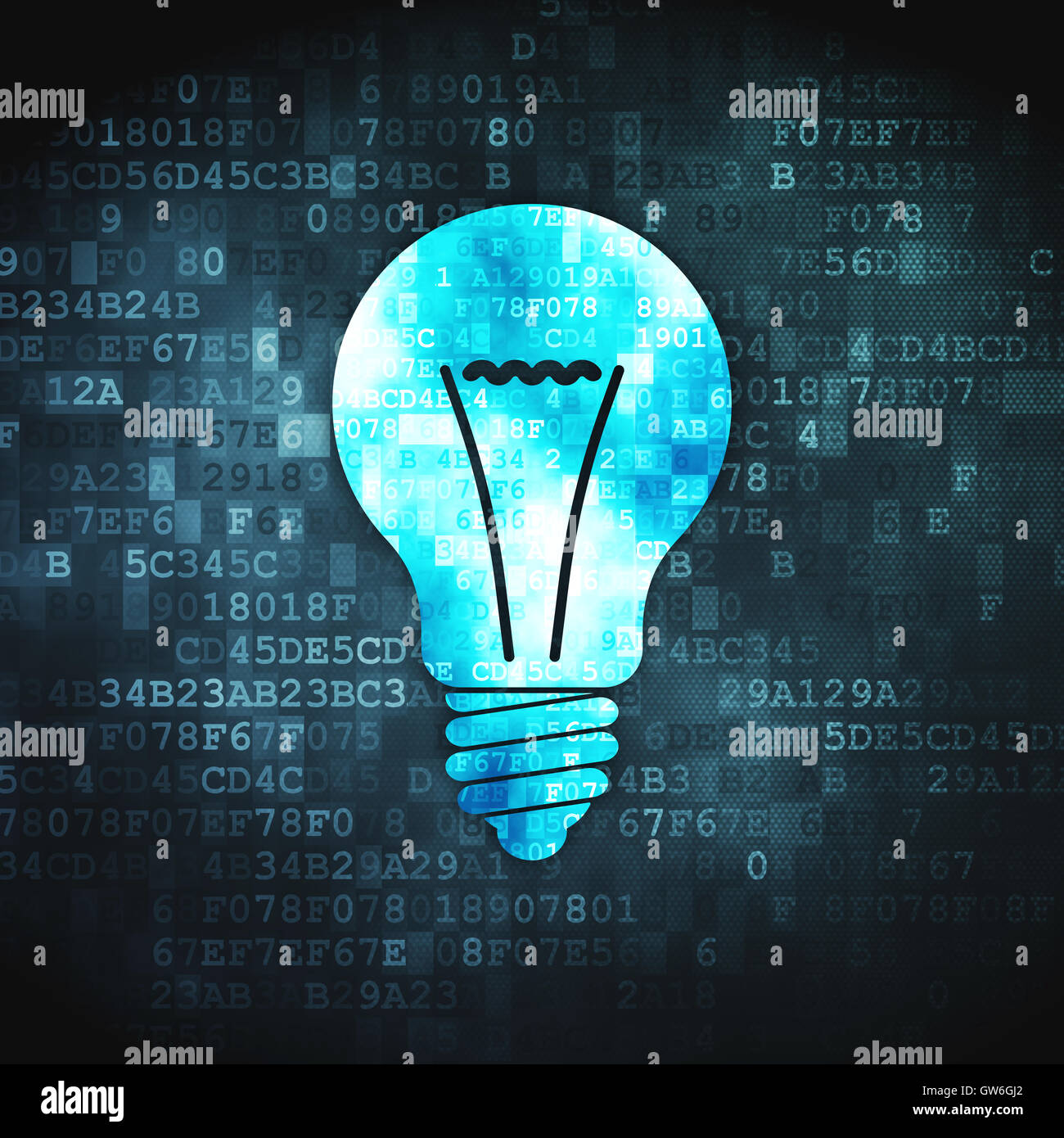 Finance concept: Light Bulb on digital background Stock Photo - Alamy