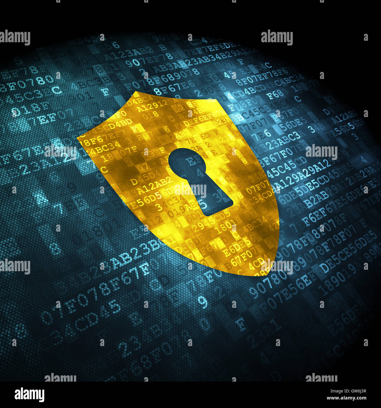 Safety concept: Shield With Keyhole on digital background Stock Photo ...