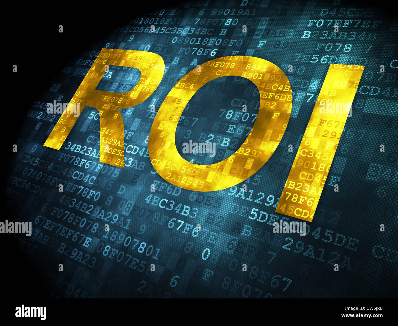 Finance concept: ROI on digital background Stock Photo