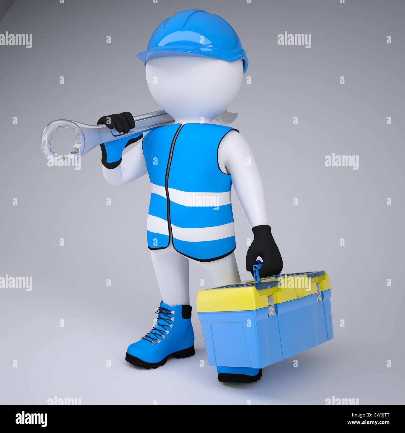 3d Man Wrench Tool Box High Resolution Stock Photography and Images - Alamy