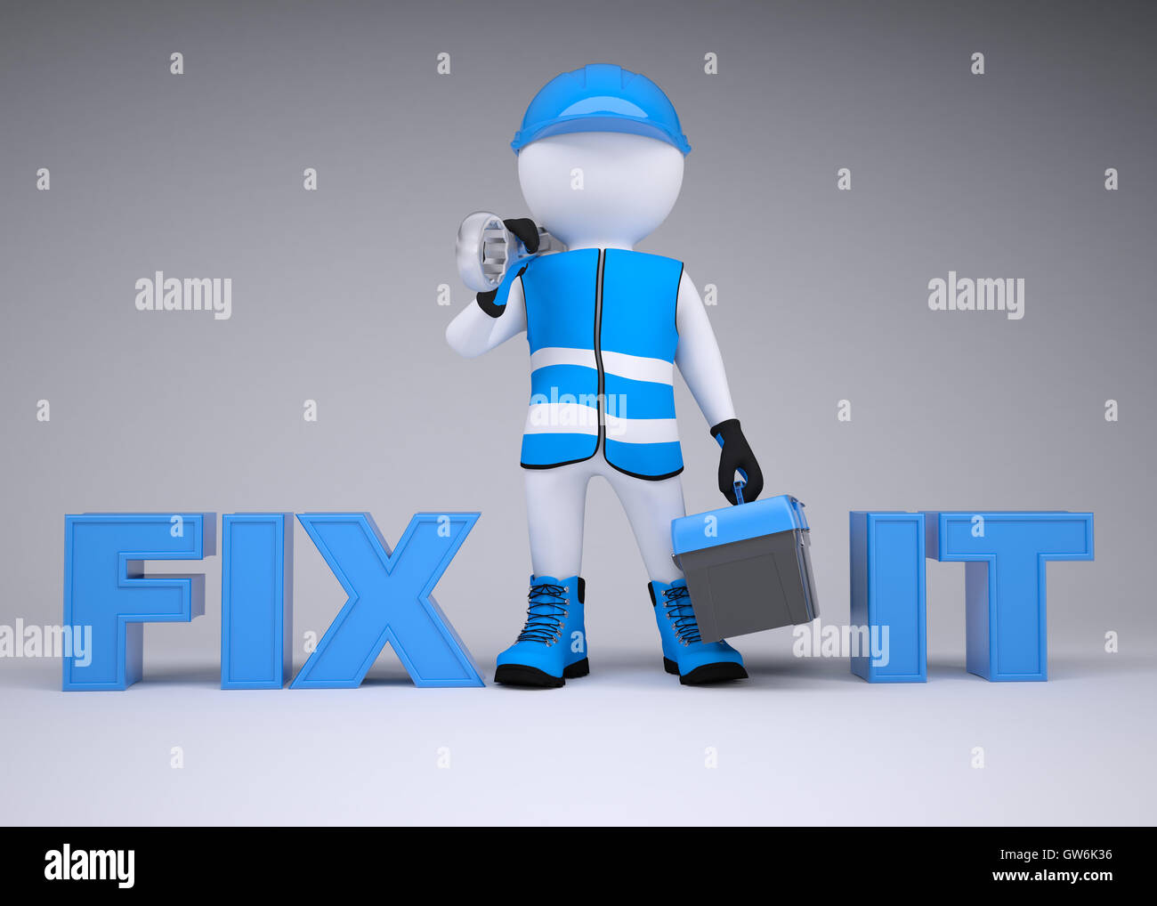 3d Man Wrench Tool Box High Resolution Stock Photography and Images - Alamy