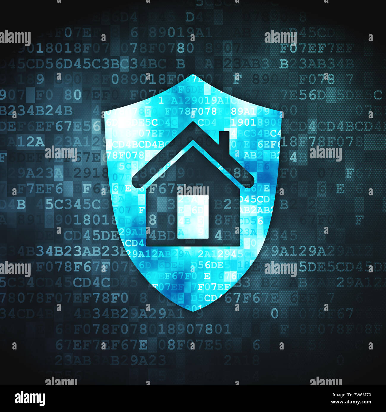 Protection concept: Shield on digital background Stock Photo - Alamy