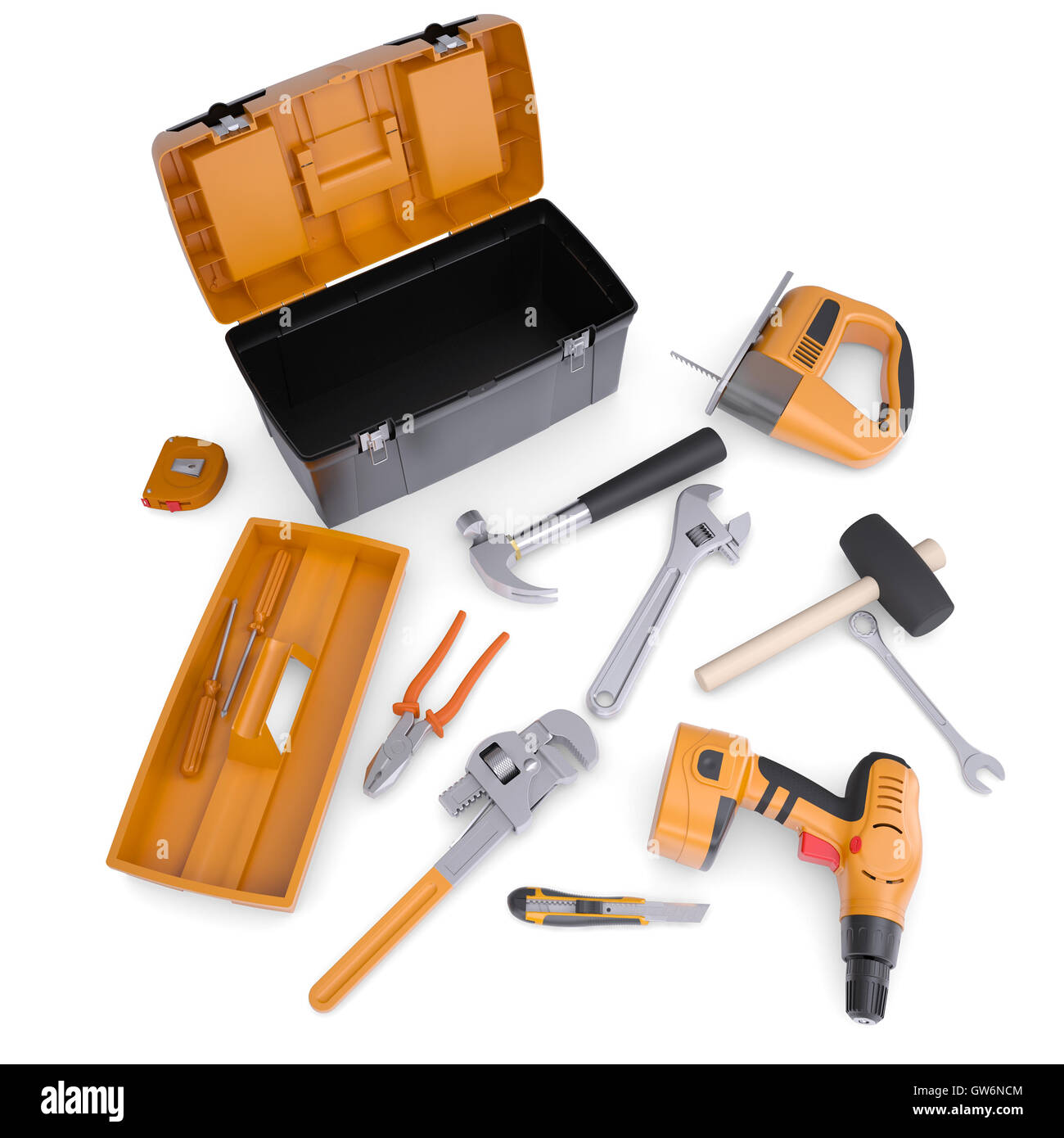 Toolbox and tools Stock Photo - Alamy