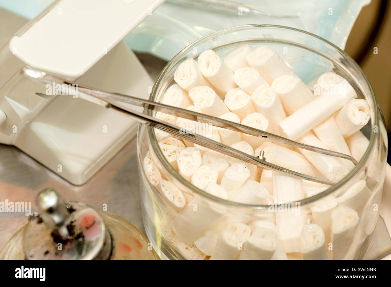 Dentist cotton Stock Photo Alamy