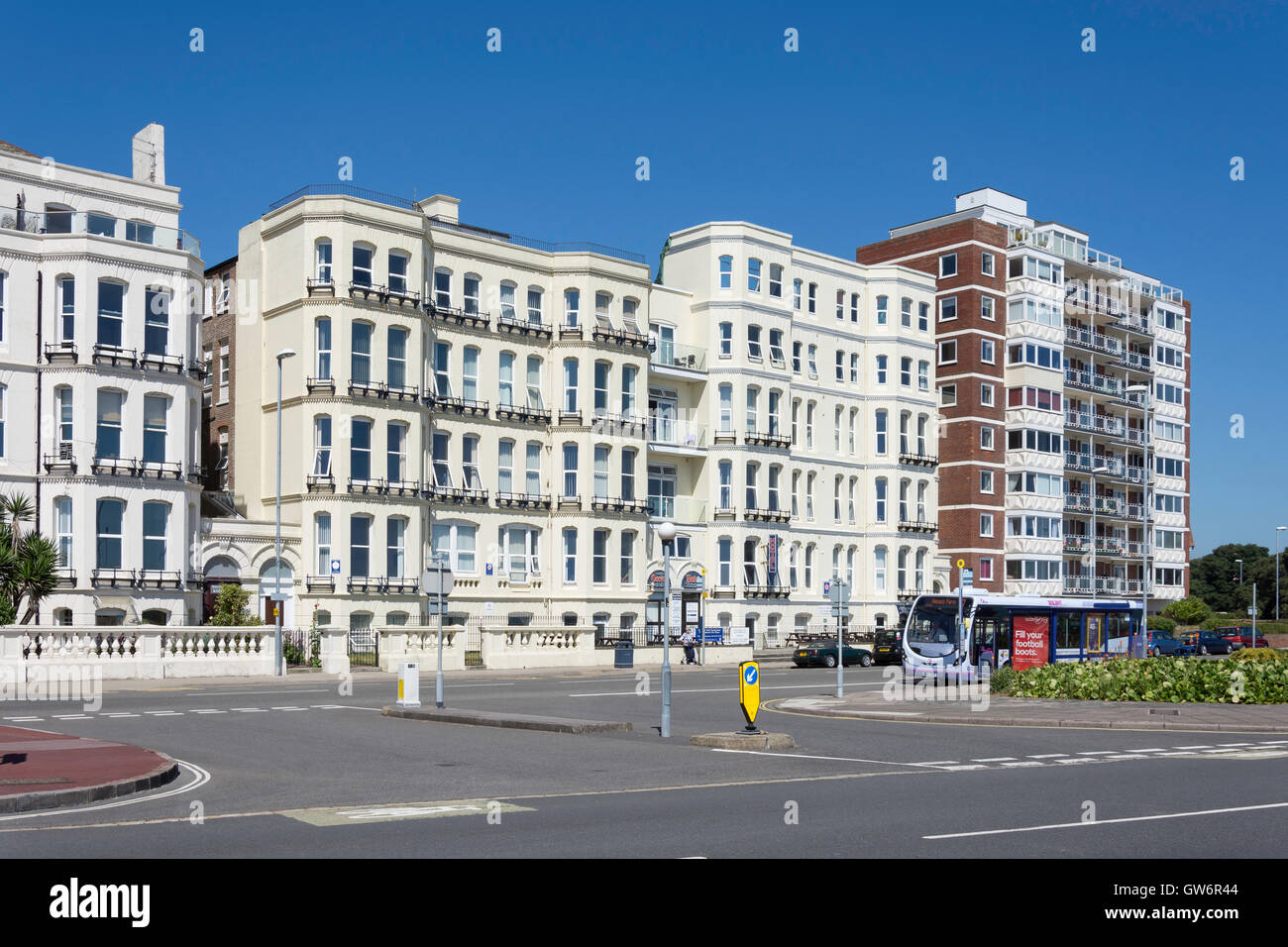 Seafront apartments and Ocean Hotel, St Helen's Parade, Southsea