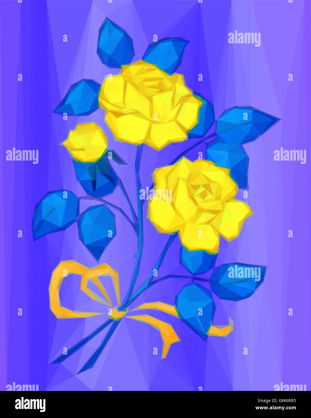 Yellow Flowers, Low Poly Stock Vector Image & Art - Alamy
