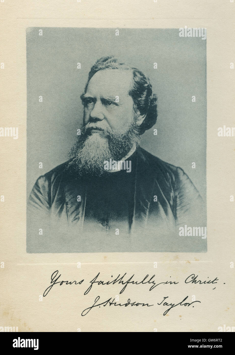 James Hudson Taylor (1832-1905), British Protestant Christian missionary to China and founder (in 1865) of the China Inland Mission. Photo c1885. Stock Photo