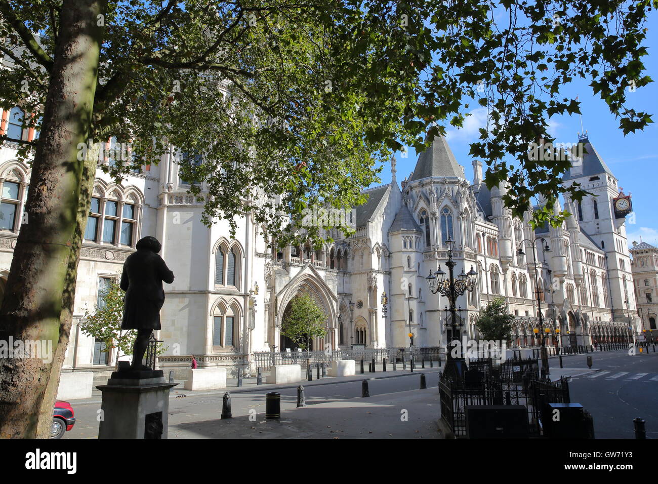 The Royal Courts of Justice from the Strand, London, Great Britain Stock Photo