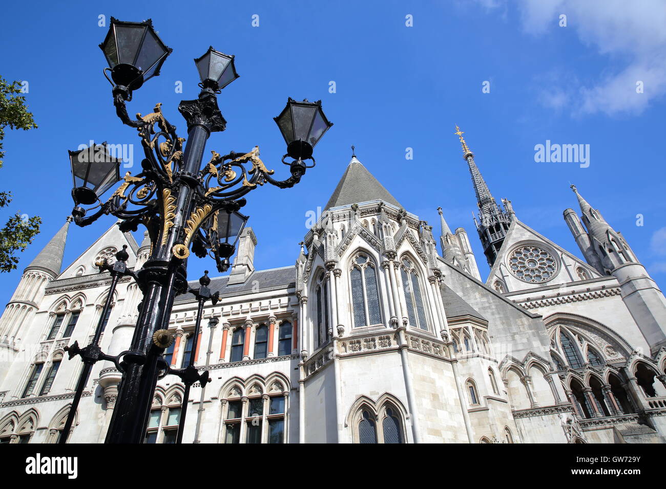 The Royal Courts of Justice from the Strand, London, Great Britain Stock Photo