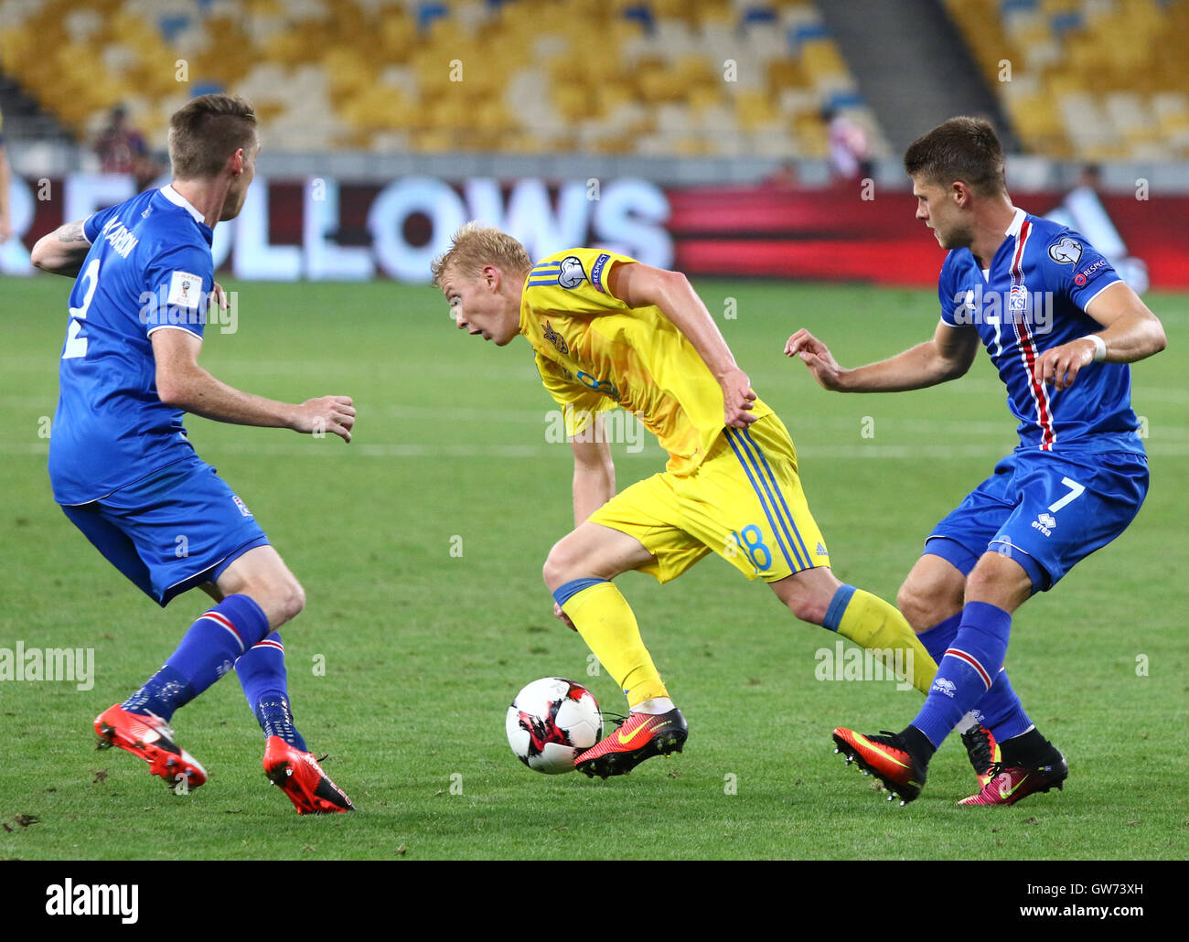FIFA World Cup 2018 qualifying game between Ukraine and Iceland at NSC Olympic stadium in Kyiv, Ukraine Stock Photo