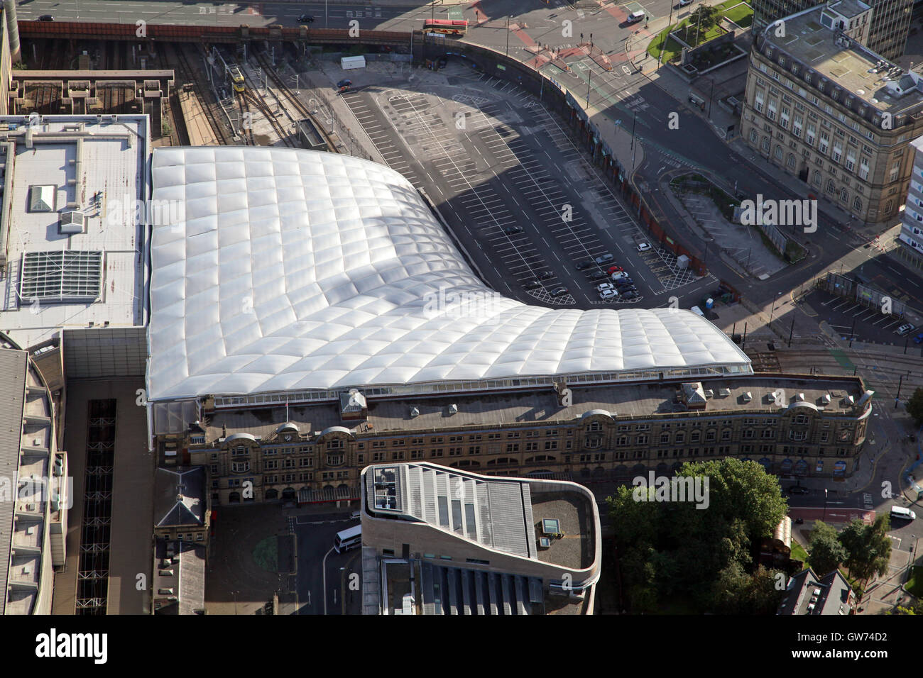 aerial view of Manchester Victoria Railway Station, UK Stock Photo