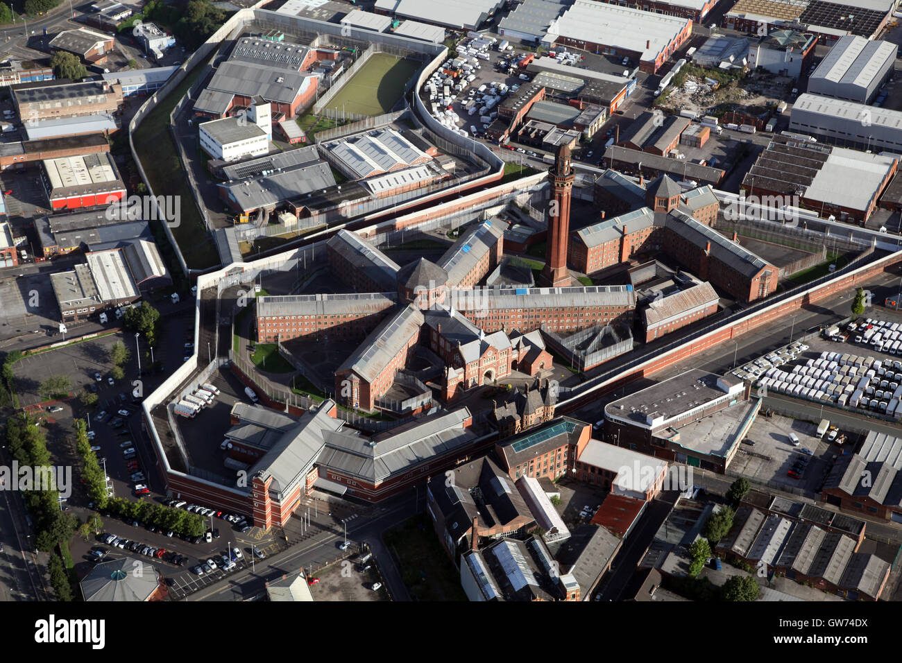 aerial view of Strangeways HM Prison Manchester, UK Stock Photo