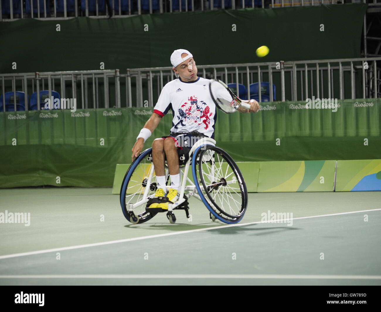Quad doubles paralympics wheelchair tennis hires stock photography and
