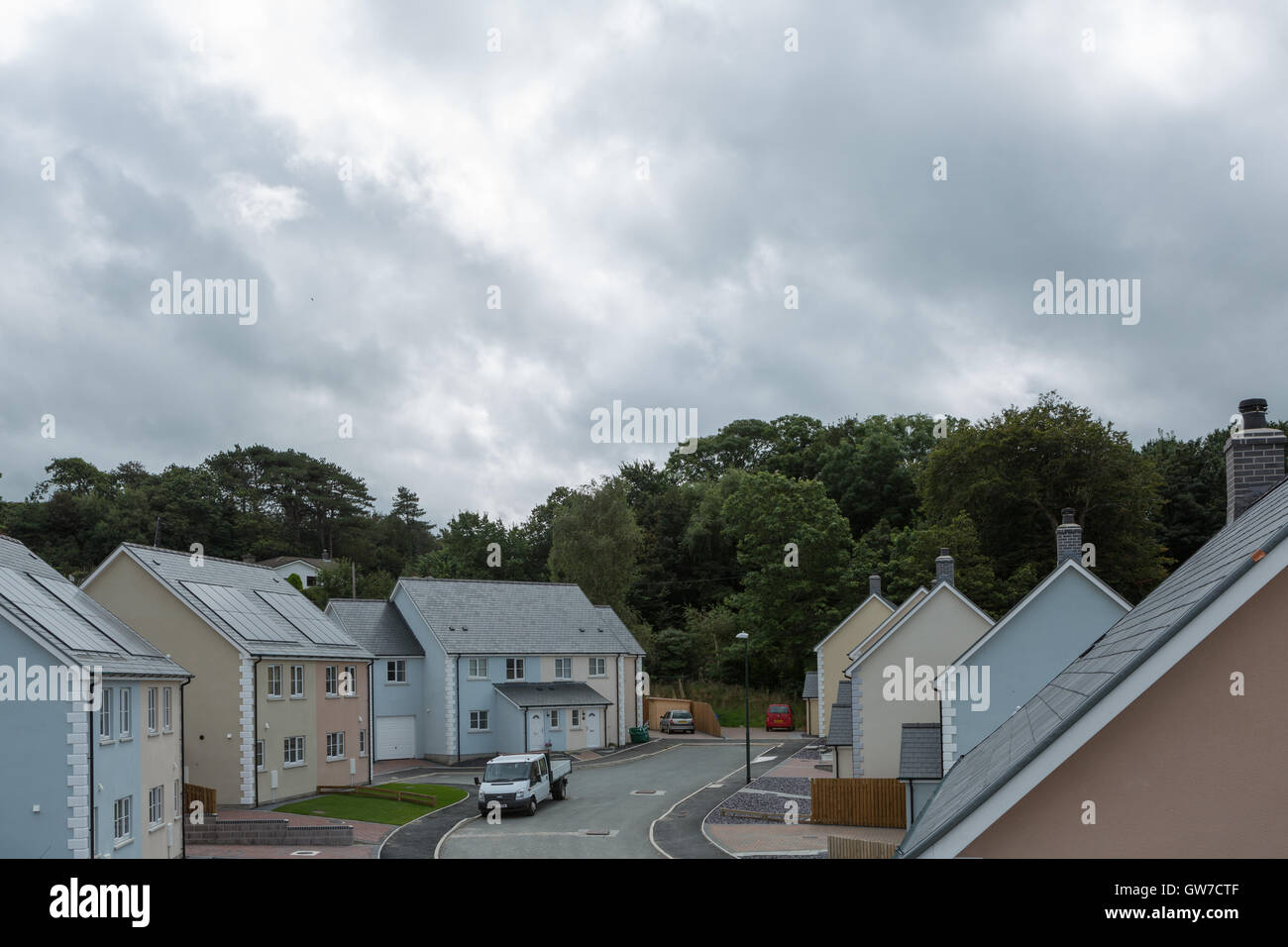 looking over newly developed houses at southgate, wales. © Ian Jones
