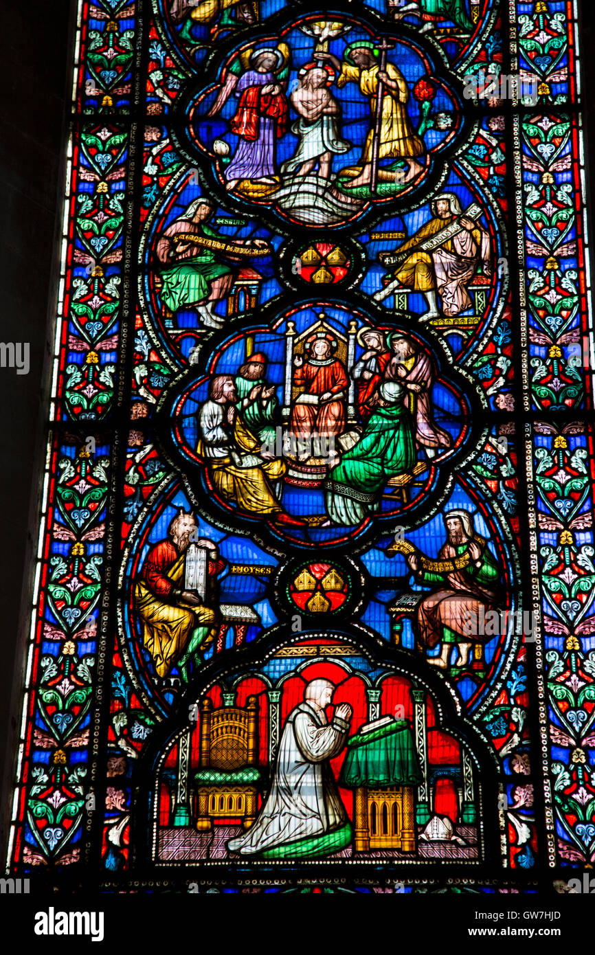 Cathedral Stained Glass Window, Ely, Cambridgeshire, England, UK Stock Photo Alamy