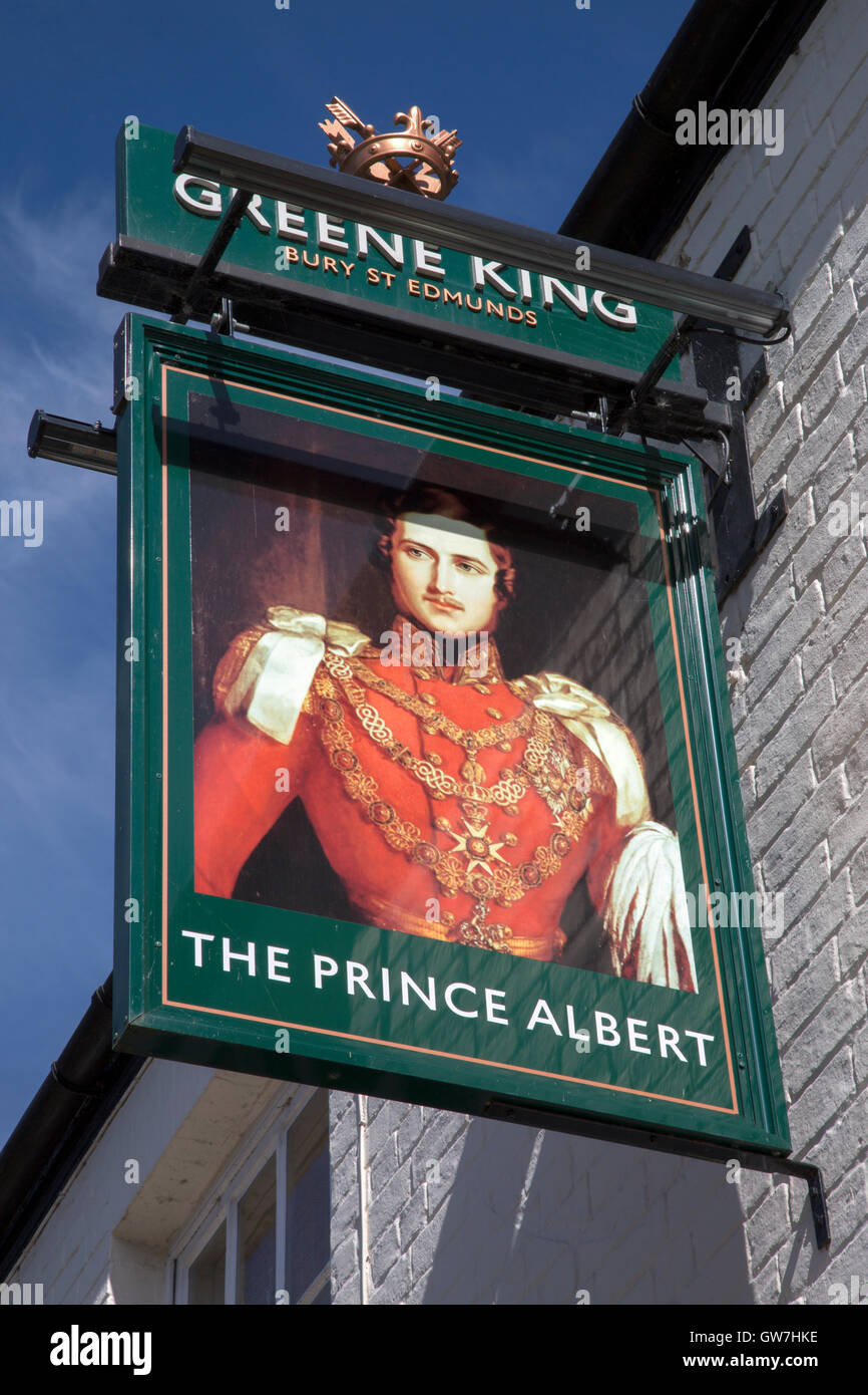 Prince Albert Pub Sign, Ely, Cambridgeshire, England, Stock Photo