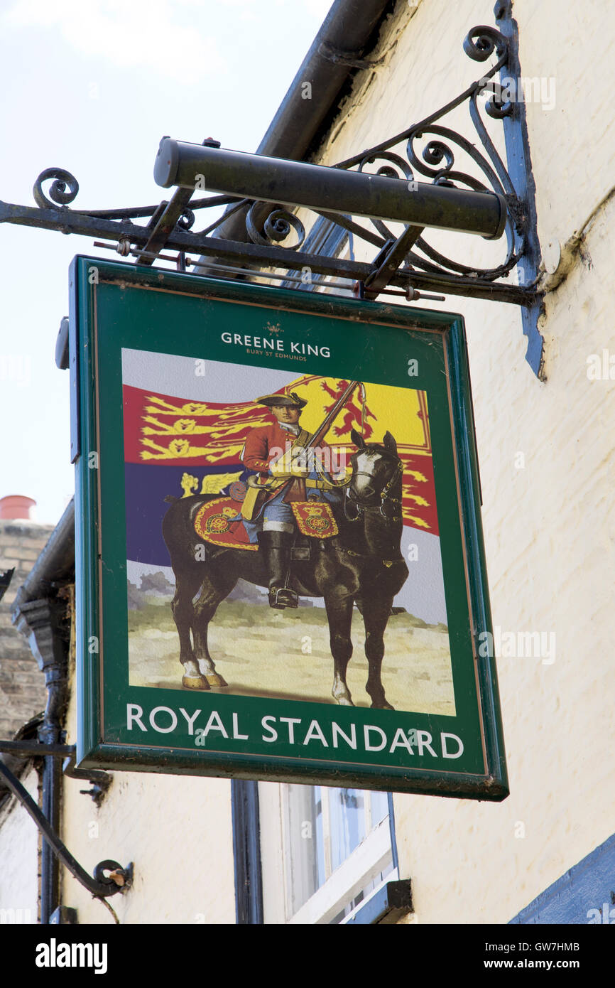 Royal Standard Pub Sign; Ely; Cambridgeshire; England; UK Stock Photo