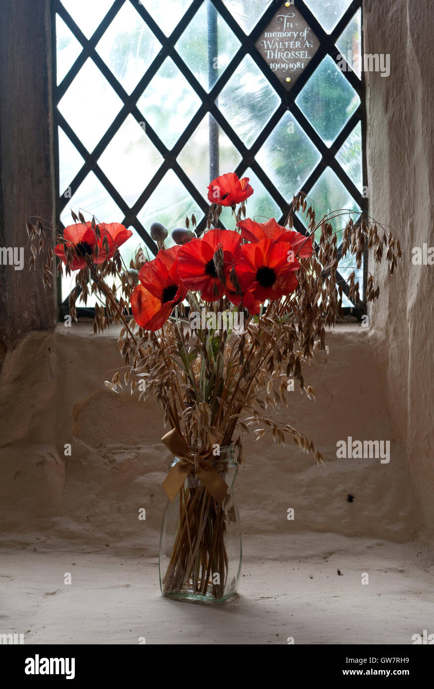 Harvest festival display, St. Denys Church, Eaton, Leicestershire, England, UK Stock Photo