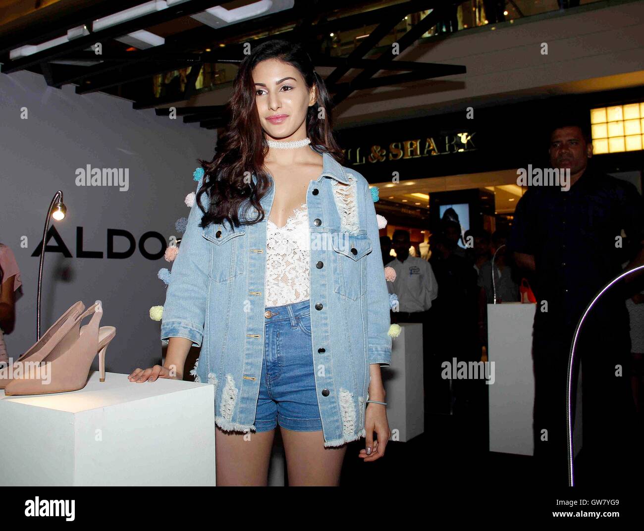 Bollywood actor Amyra Dastur during the of Aldo's ArtandSoles Fall'16 collection, in Mumbai, India September 2, 2016 Stock Photo -