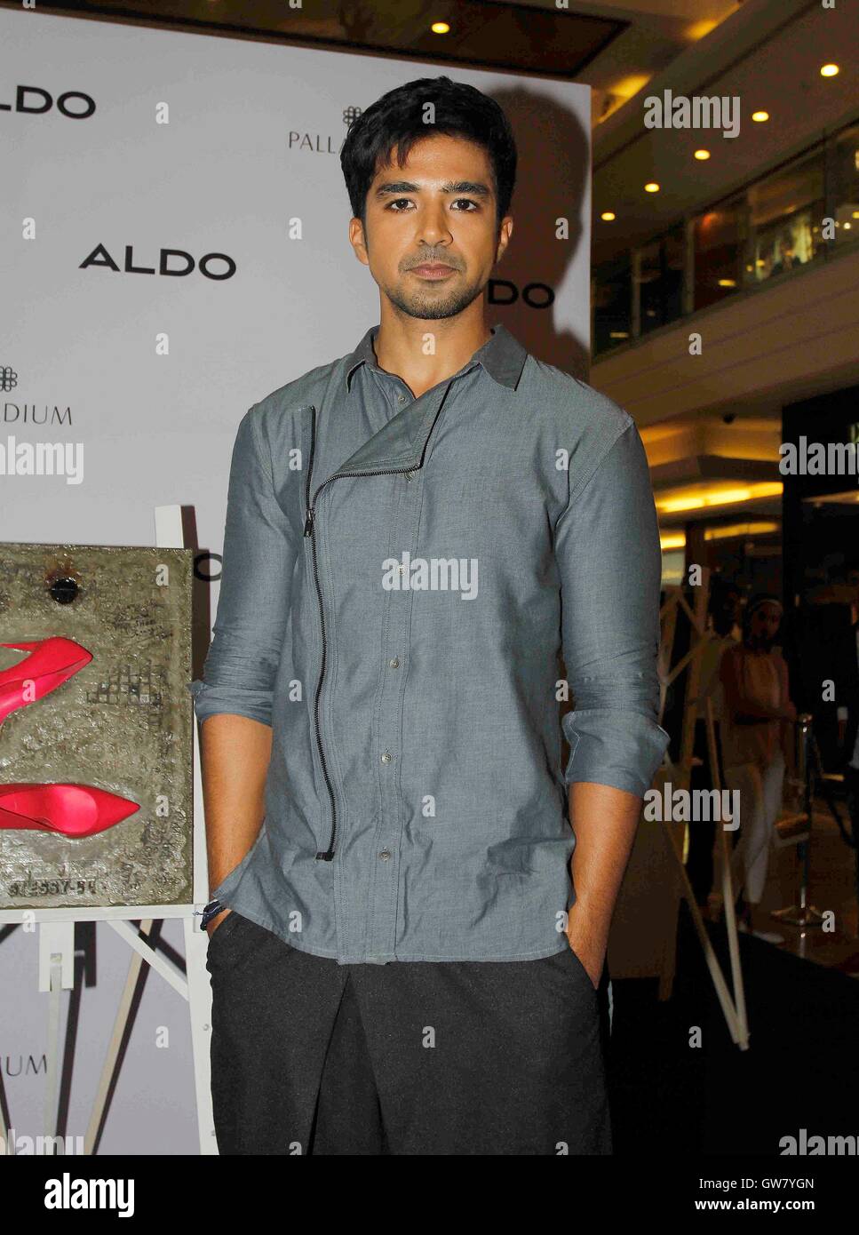 Bollywood actor Saqib Saleem during the launch of Aldo's ArtandSoles Fall'16 collection, in Mumbai, India September 2, 2016. Stock Photo