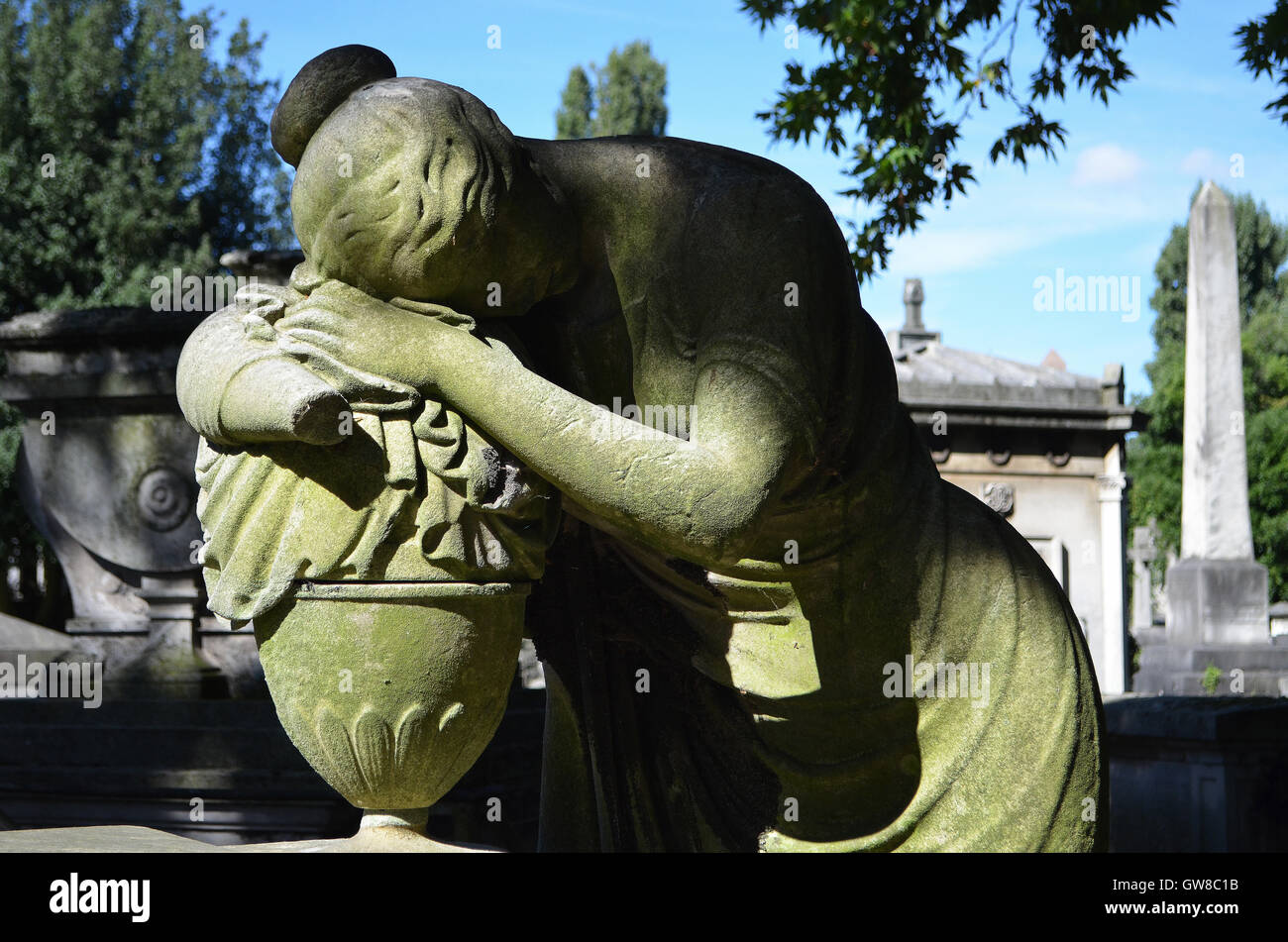 Weeping Statue, Kensal Green Cemetery, London Stock Photo Alamy