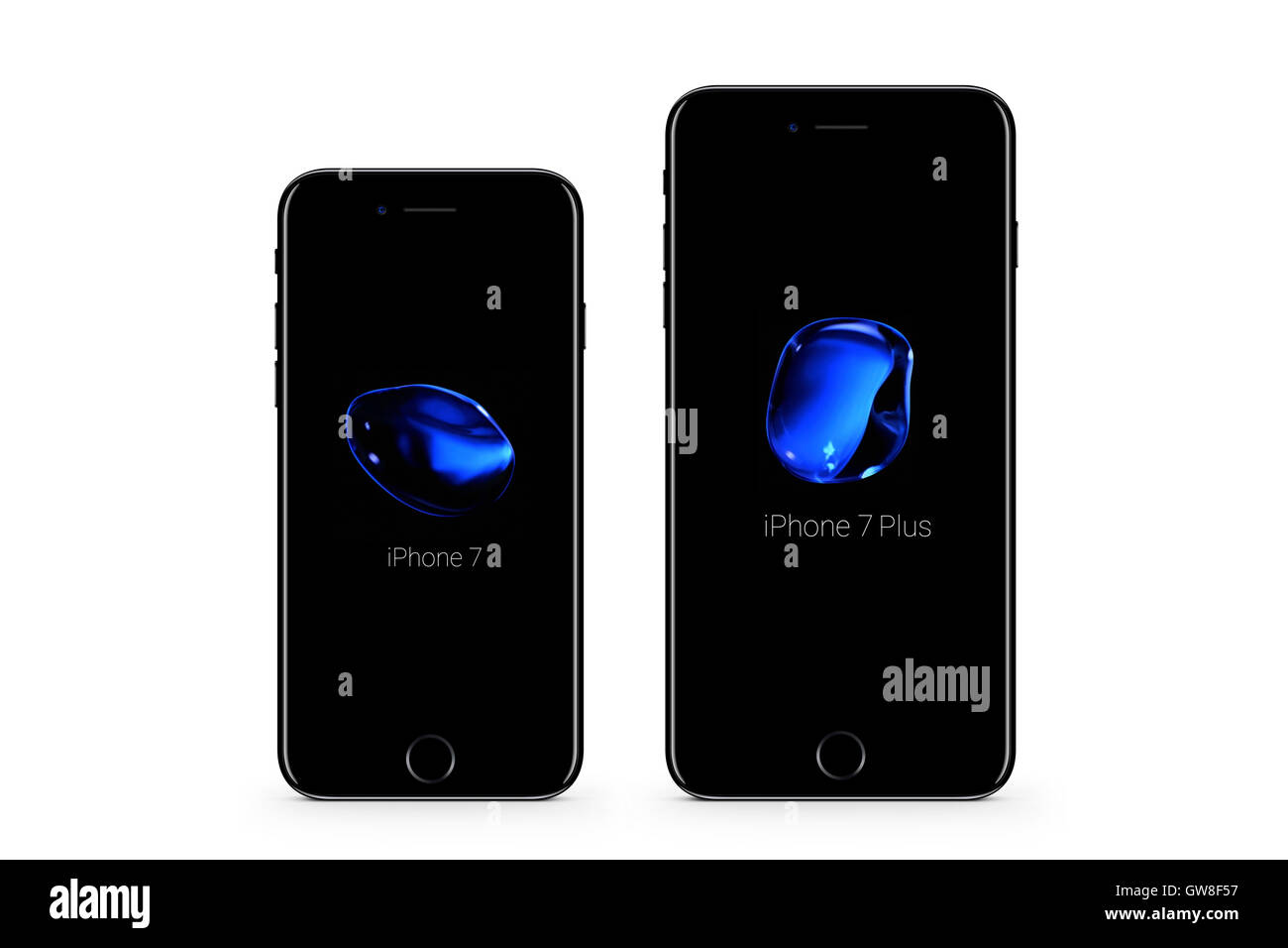 Digitally generated image of new cell phone, iphone 7 and iphone 7 plus. Stock Photo