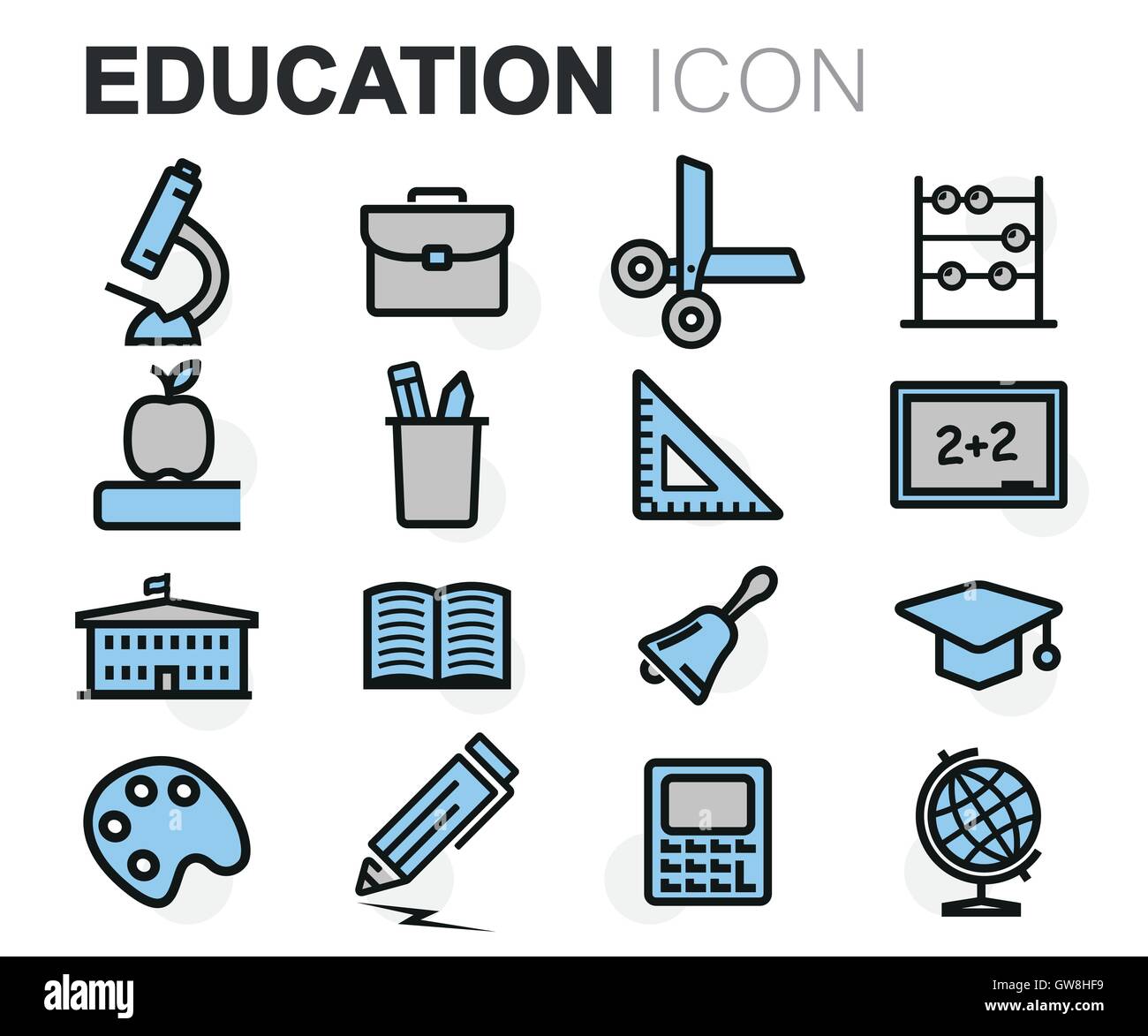 Vector flat line education icons set Stock Vector Image & Art - Alamy