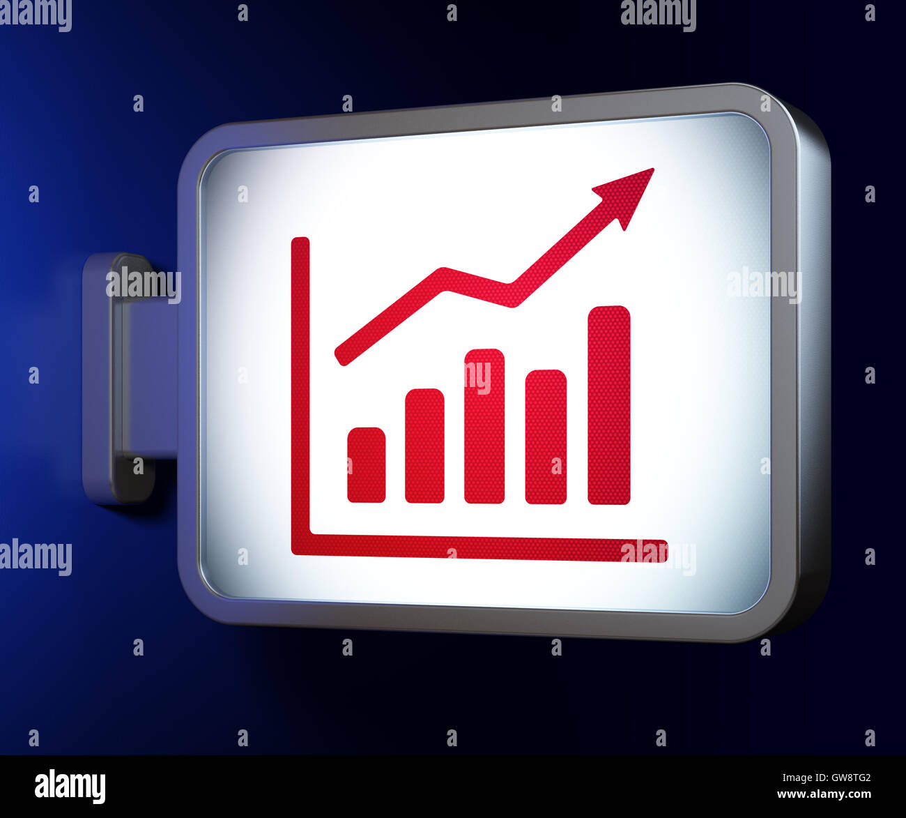 News concept: Growth Graph on billboard background Stock Photo - Alamy