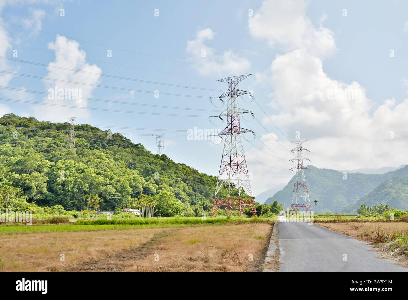 Power lines in countryside Stock Photo - Alamy