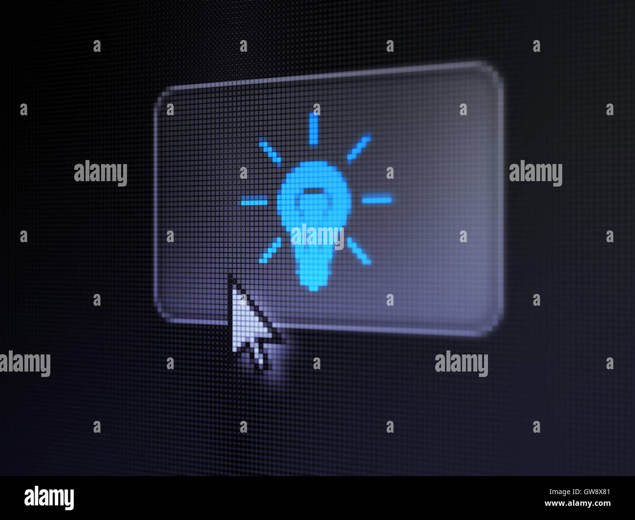 Finance concept: Light Bulb on digital button background Stock Photo ...