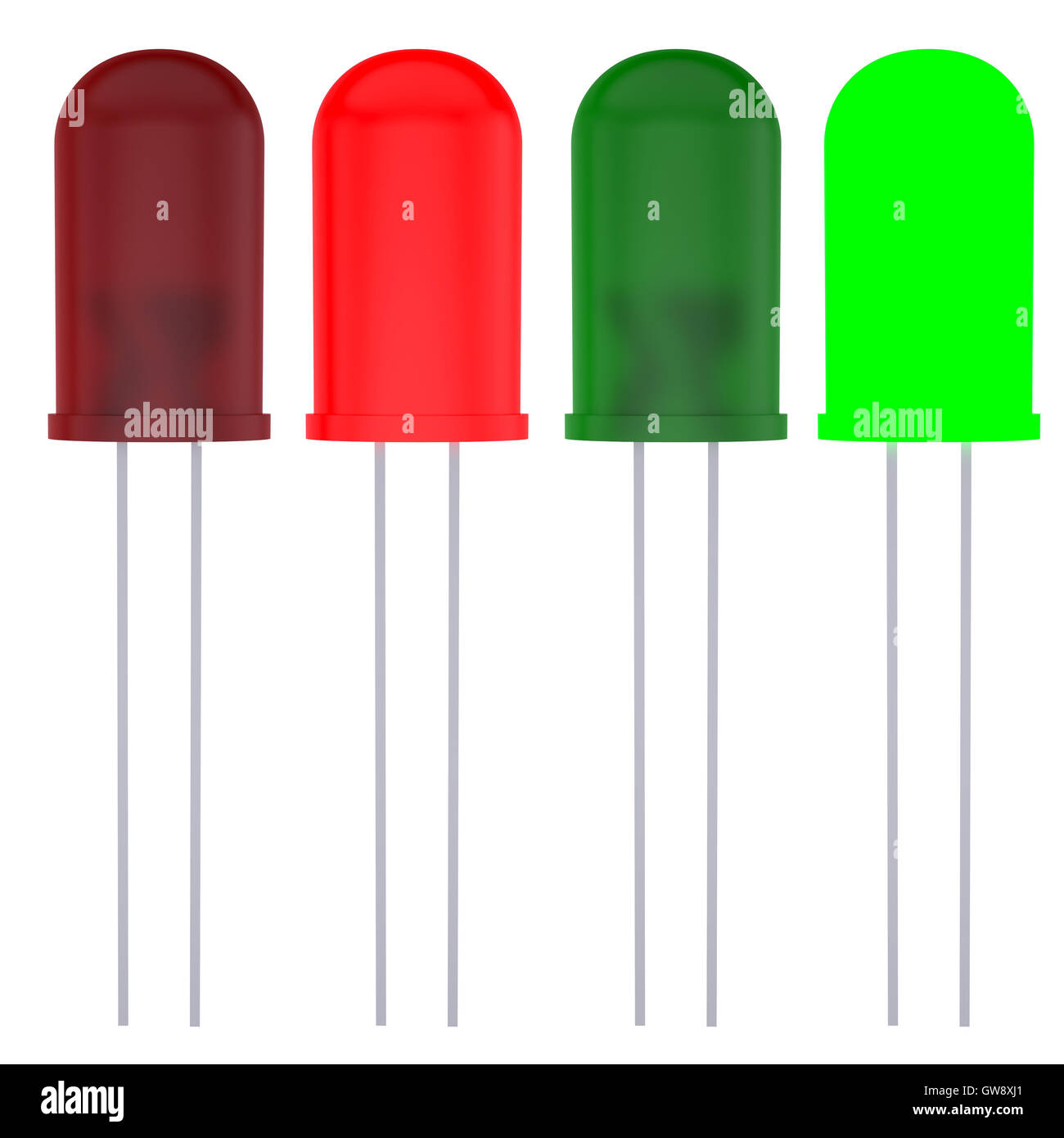 Red and green LEDs Stock Photo Alamy