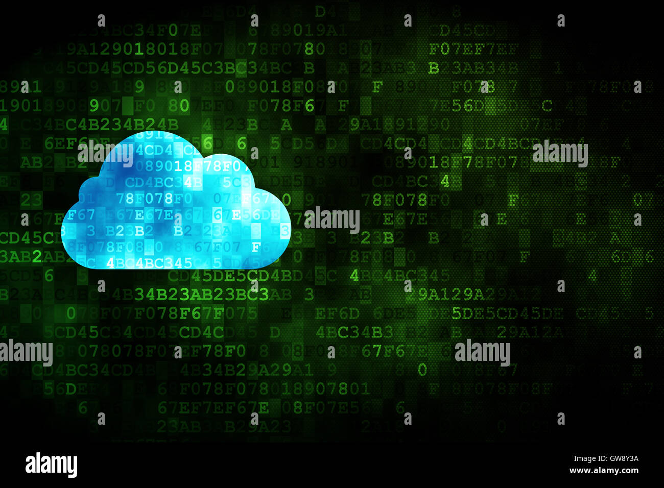 Cloud computing concept: Cloud on digital background Stock Photo - Alamy