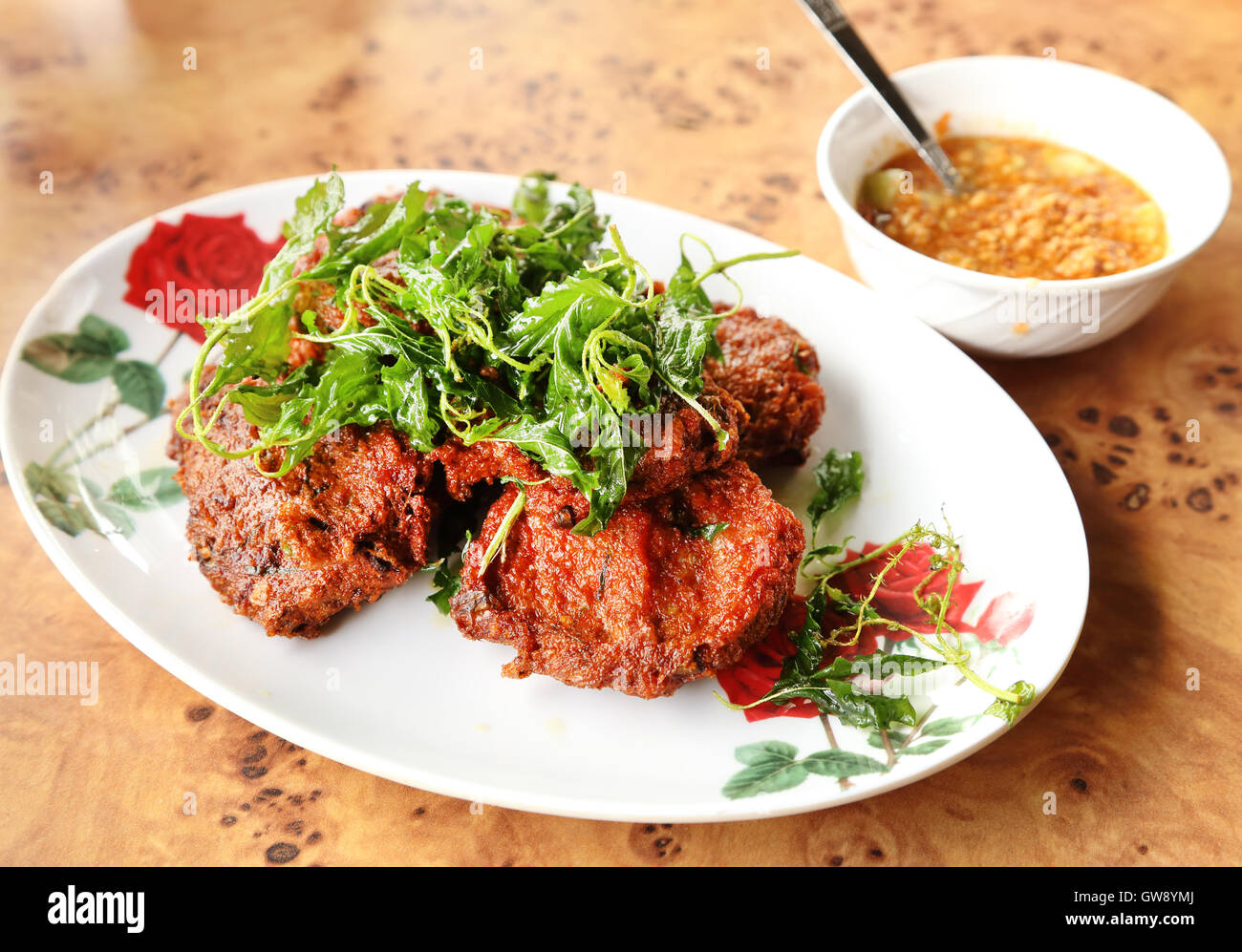 Deepfried curried fish patties Stock Photo Alamy
