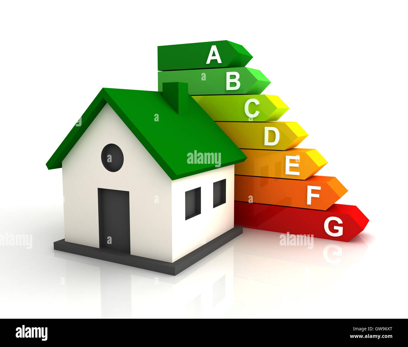 energy efficiency bar chart 3d illustration Stock Photo Alamy
