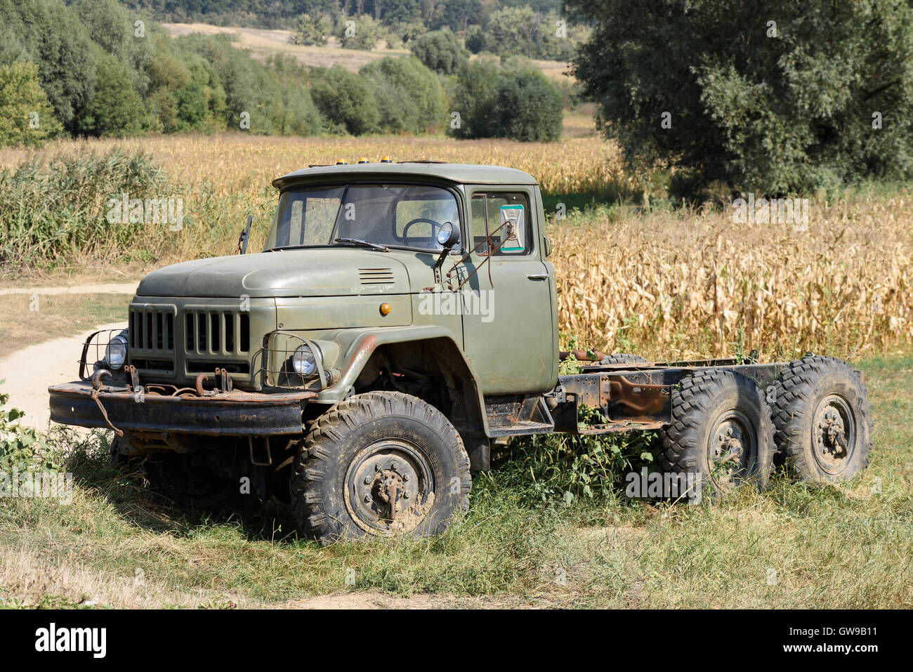 Old broken and abandoned russian truck for farms in Moldova Stock Photo - Alamy
