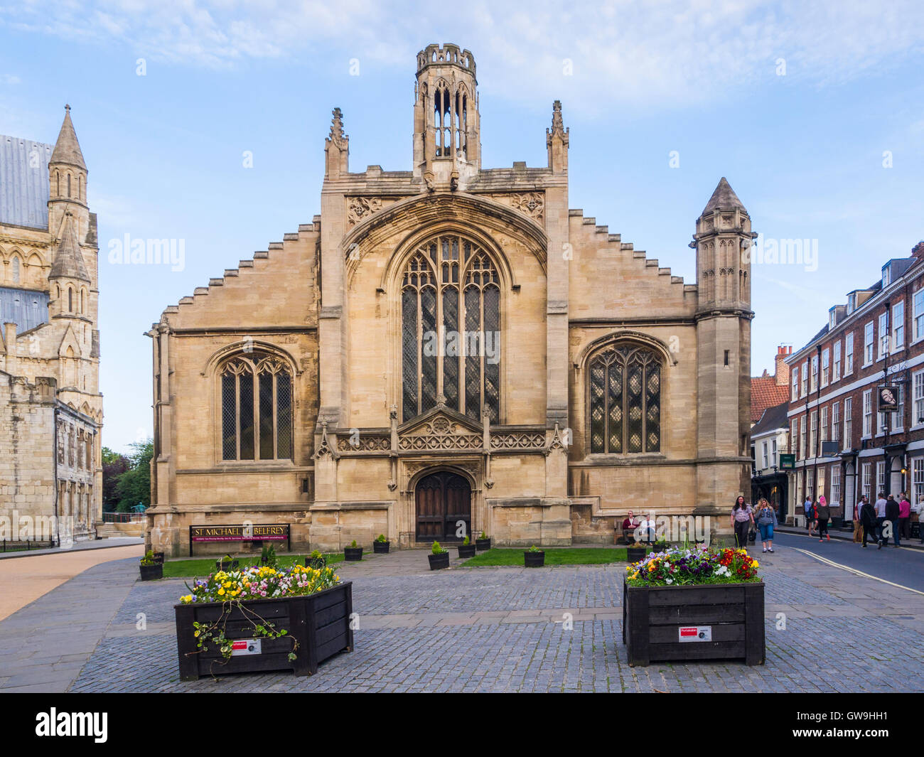 St Michael le Belfrey, built 1525 to 1537, an Anglican church in York, England, situated next to York Minster in the city centre Stock Photo