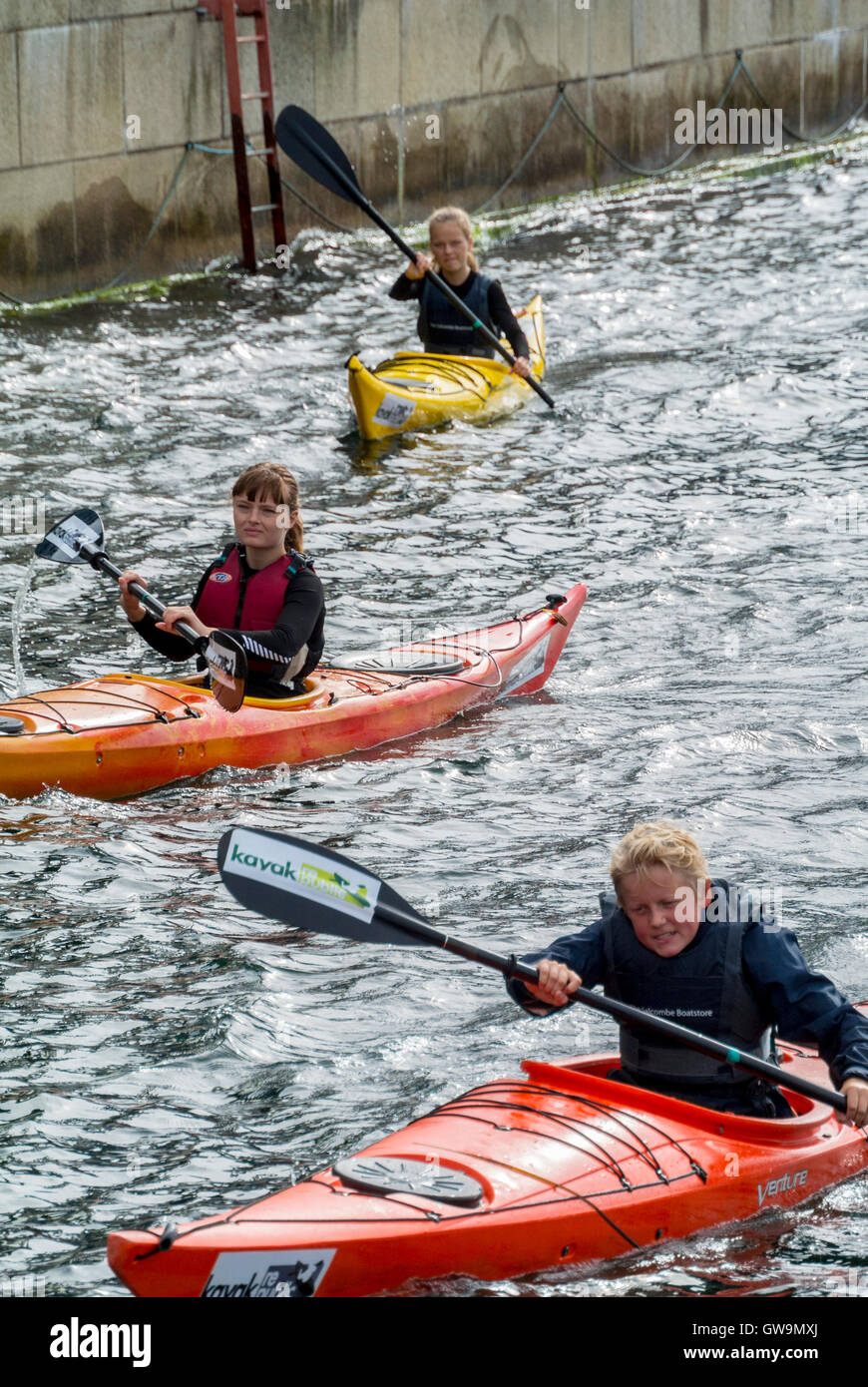 Copenhagen, Denmark, danish Teenagers Kayaking on Canal Stock Photo - Alamy