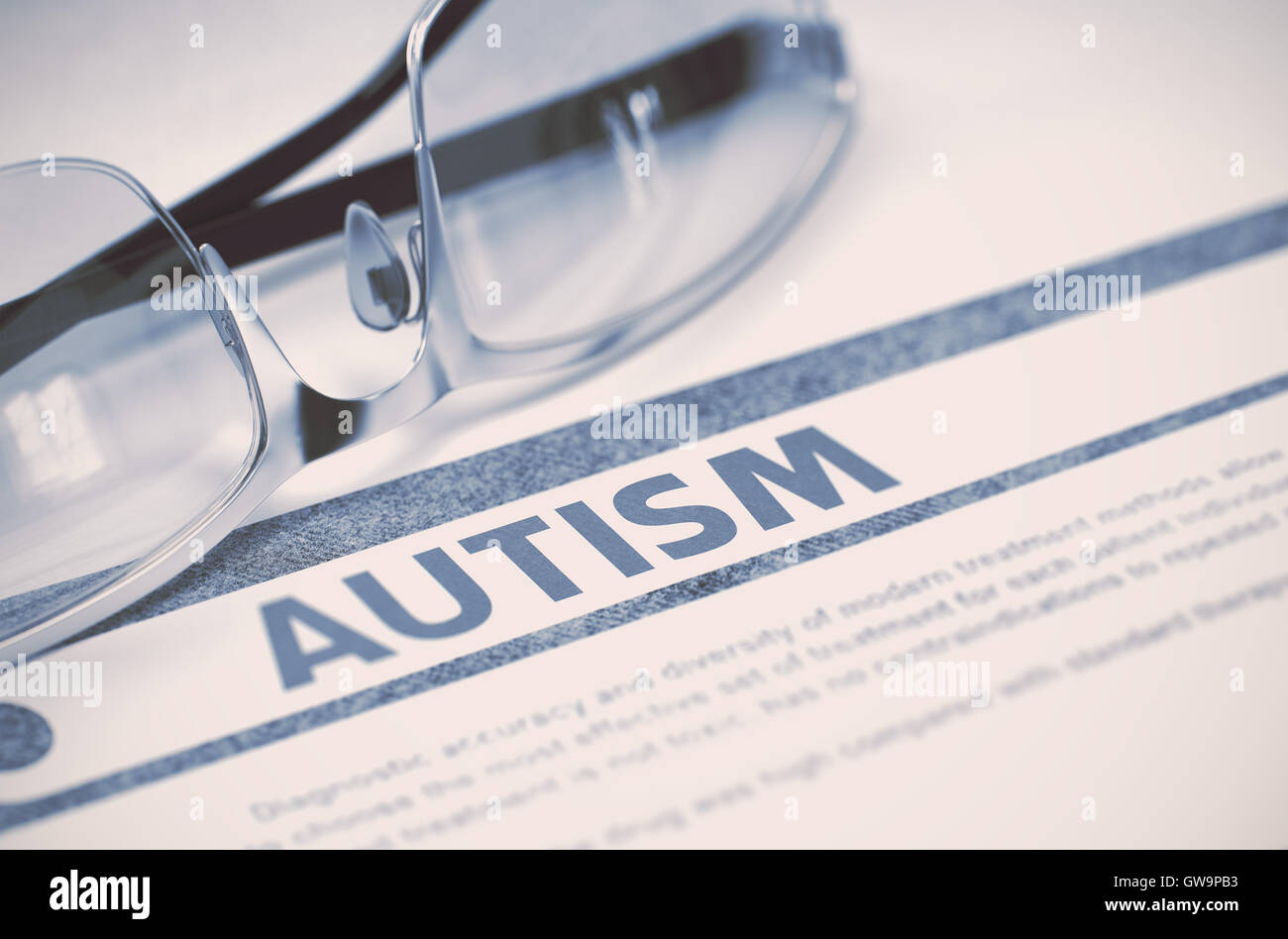 Diagnosis - Autism. Medical Concept. 3D Illustration. Stock Photo