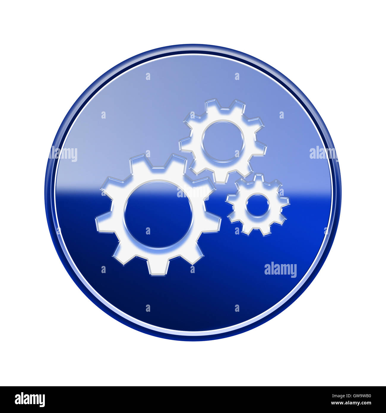 Tools icon glossy blue, isolated on white background Stock Photo - Alamy