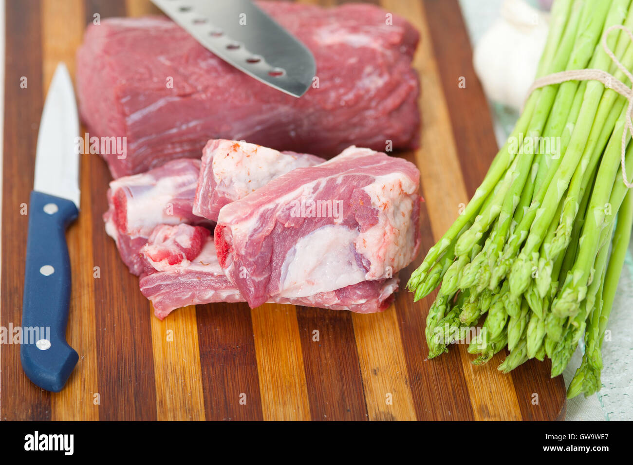 raw beef and pork ribs Stock Photo Alamy