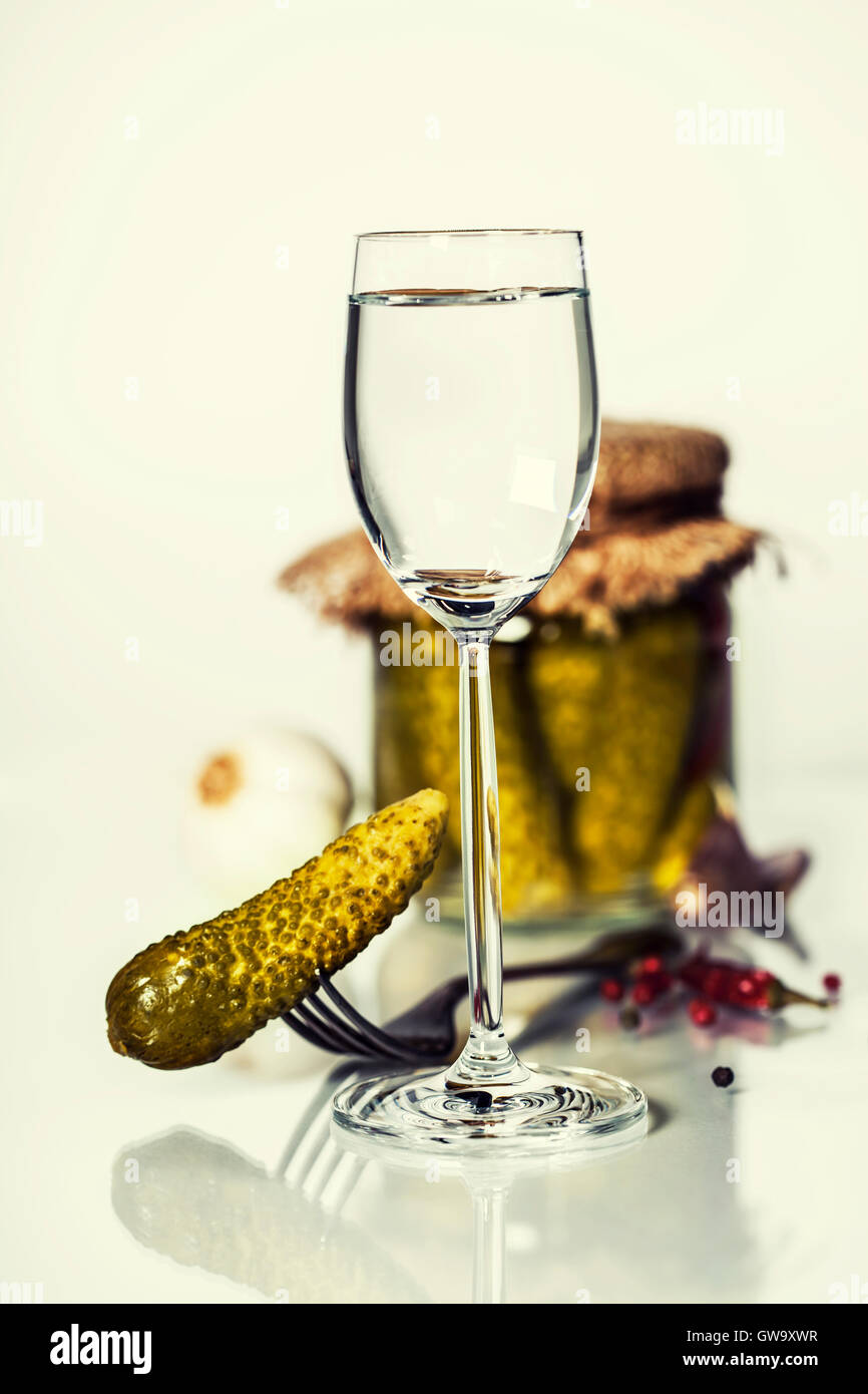 Russian vodka with pickles Stock Photo Alamy