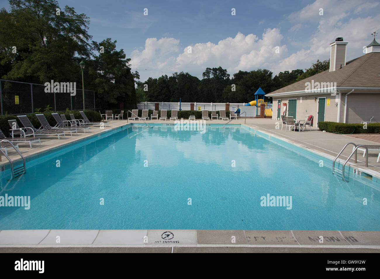 A pool at a condominium complex  in Mahwah, New Jersey Stock Photo