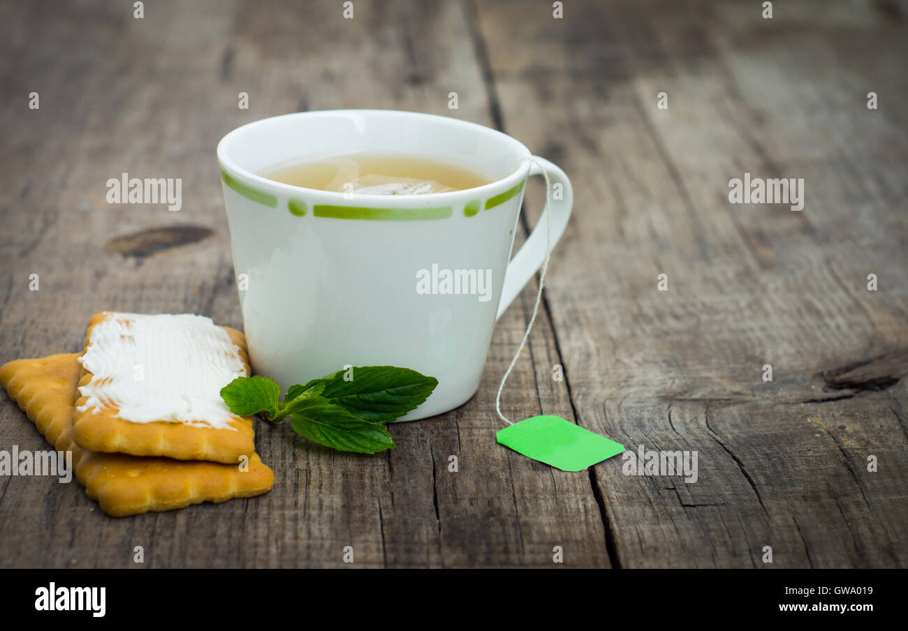 Mint Tea with cookie Stock Photo
